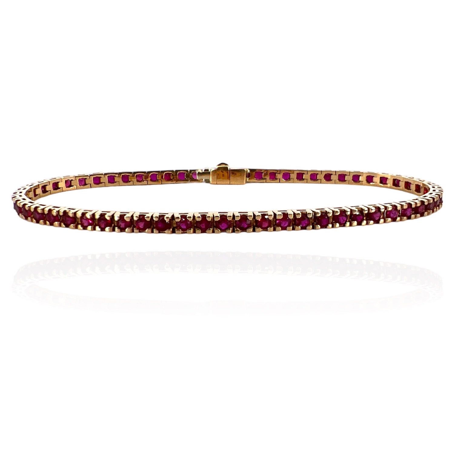 Rose Gold Tennis Bracelet and GEMSTONE Rubies Art. BR053