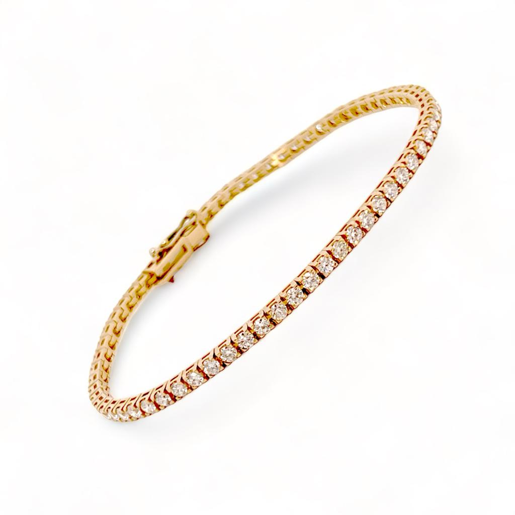 Bracciale tennis oro rosa e diamanti art. BR148