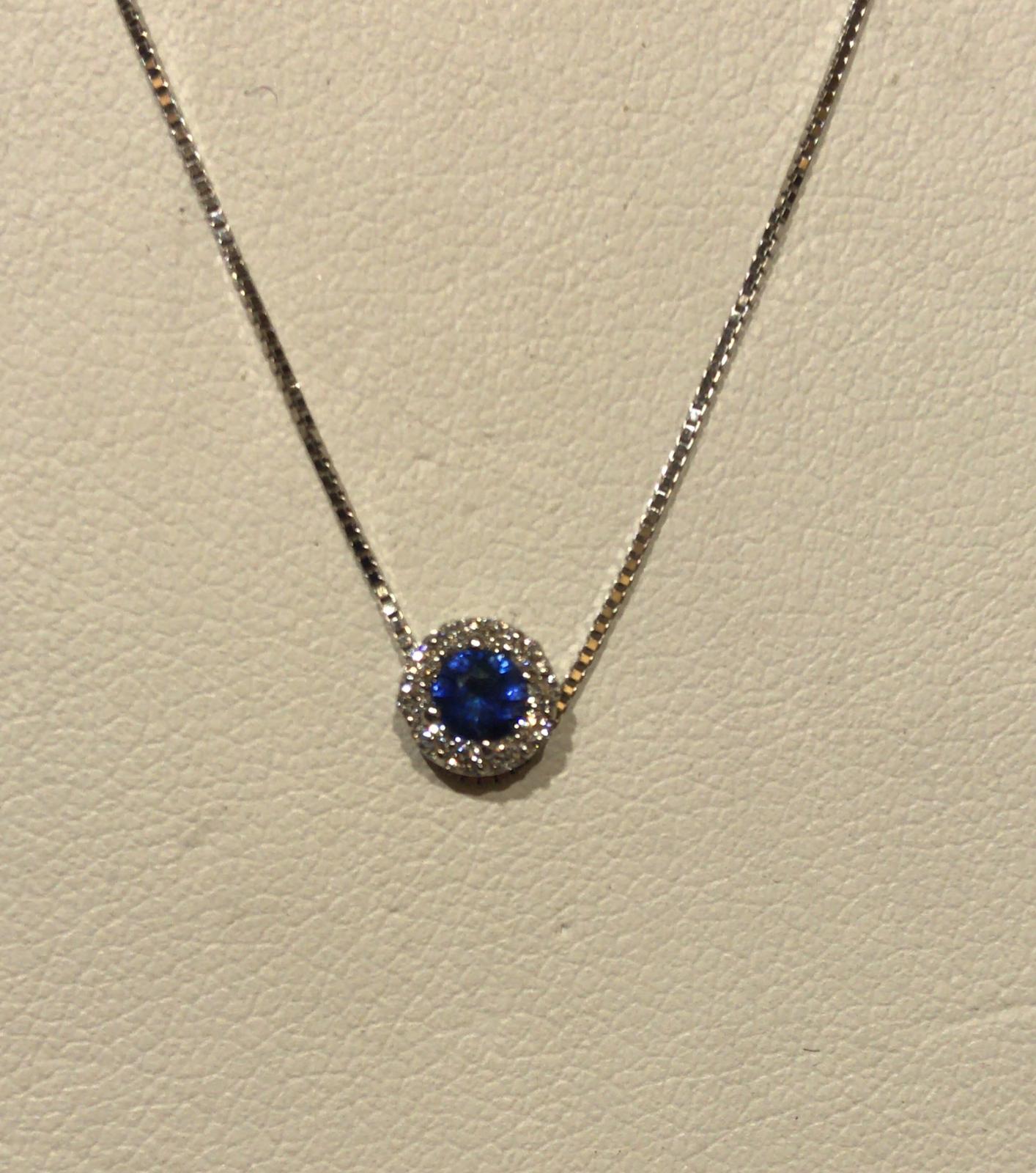 Blue Gold and Diamond Sapphire Pendant Art. CD218