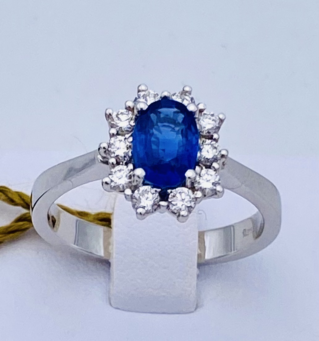 Sapphire and diamond ring white gold ART. AN587