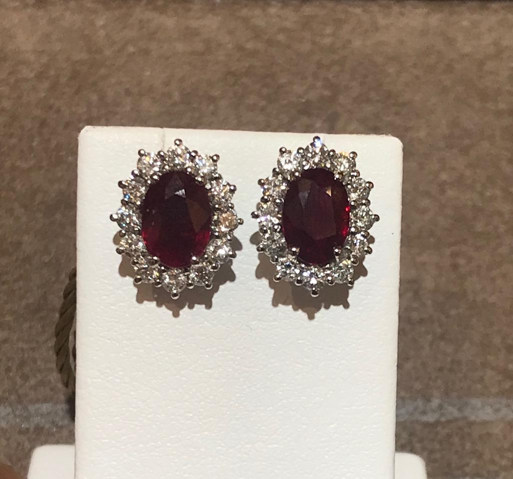 Gold and diamond ruby earrings Art. OR263-1