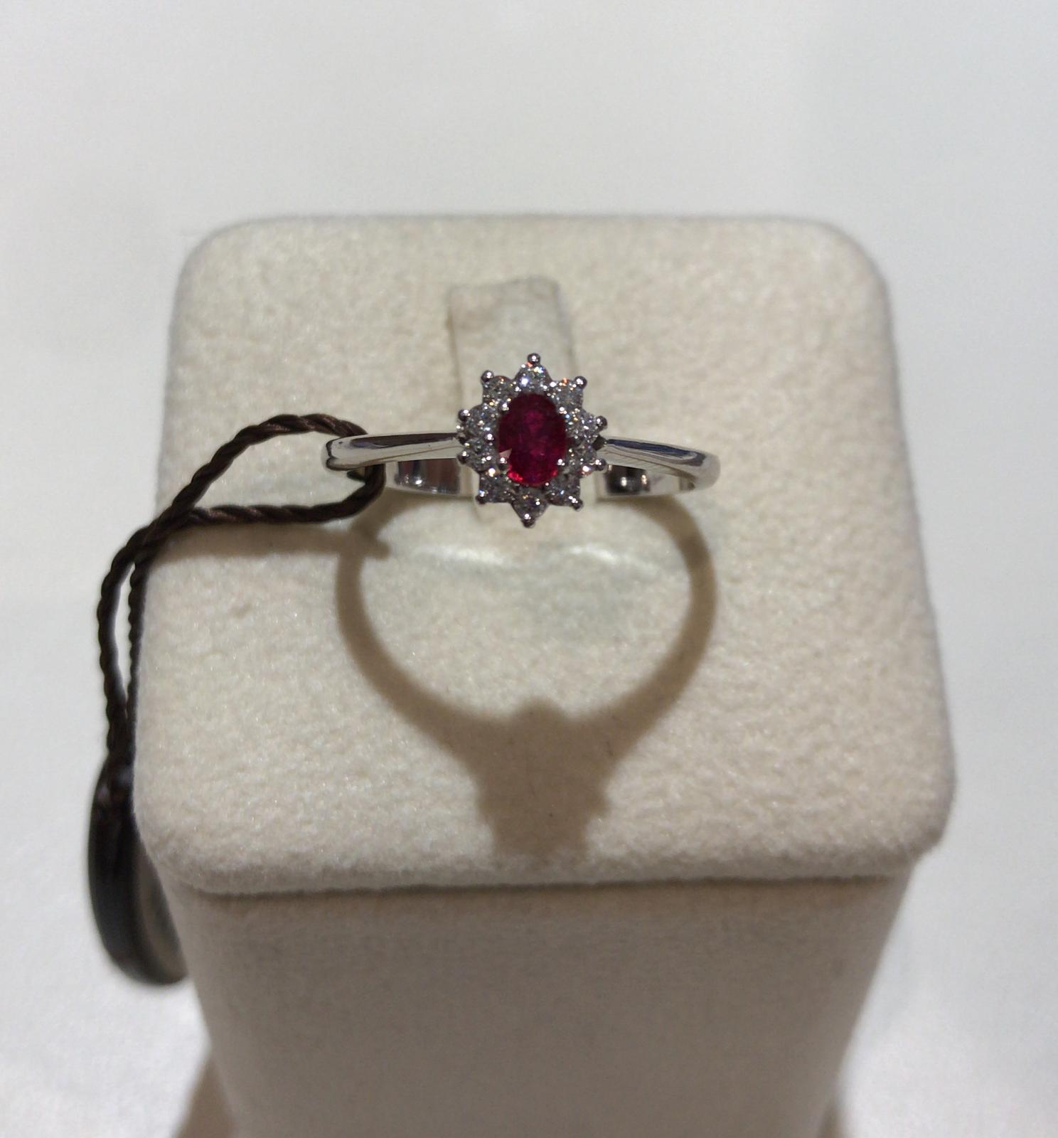 White gold ruby ring and BON TON diamonds Art. AN1669