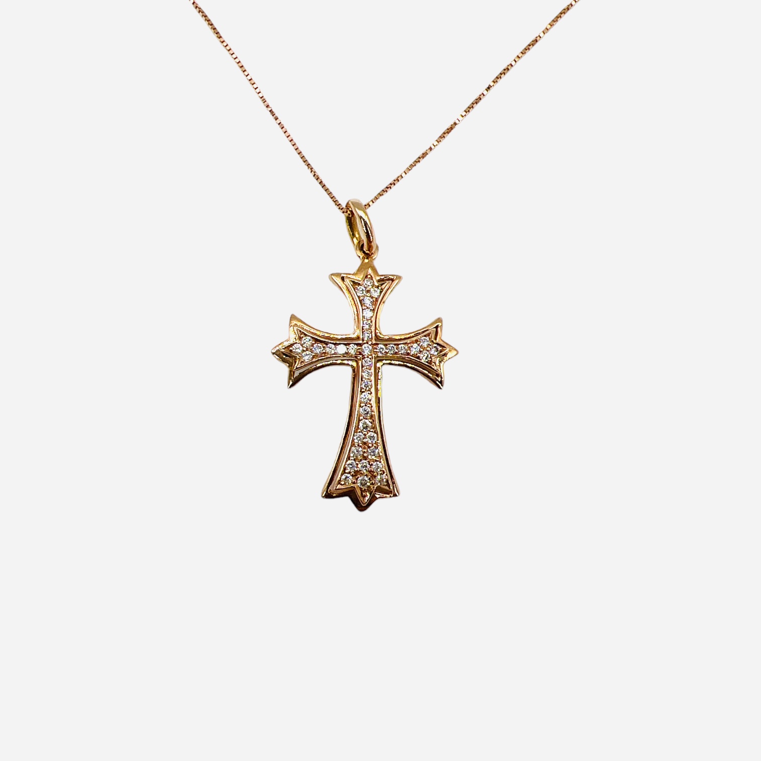 Rose Gold Cross and Diamonds Pendant BELLE EPOQUE Art. CR117