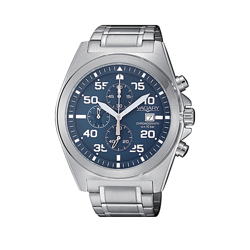 Steel chronograph watch