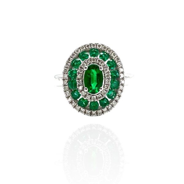Gold and diamond emerald ring BELLE EPOQUE ART.RFA4146EM-01