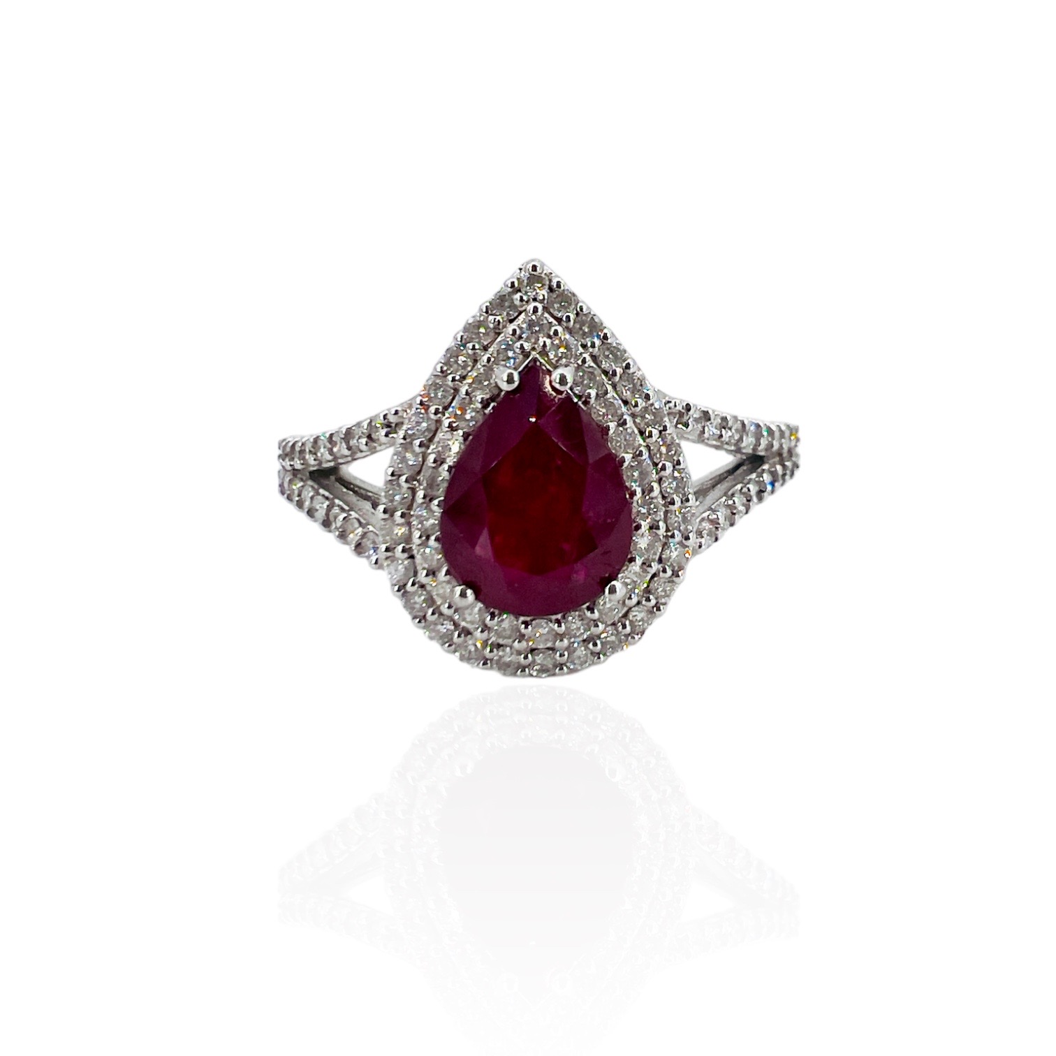Ruby ring diamonds and gold Belle Epoque Art. AN743