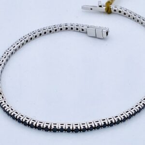 Tennis bracelet with black diamonds in 750% white gold ART. BR120