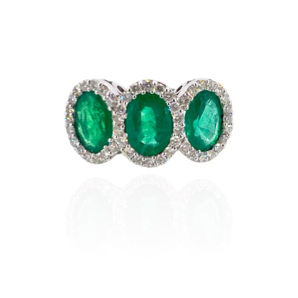 Emerald ring diamonds and gold Belle Epoque Art. AN834