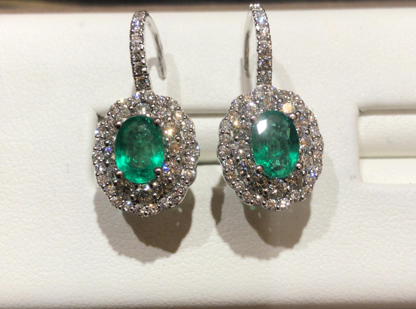 Emerald earrings white gold 750% BELLE EPOQUE ART. OR497