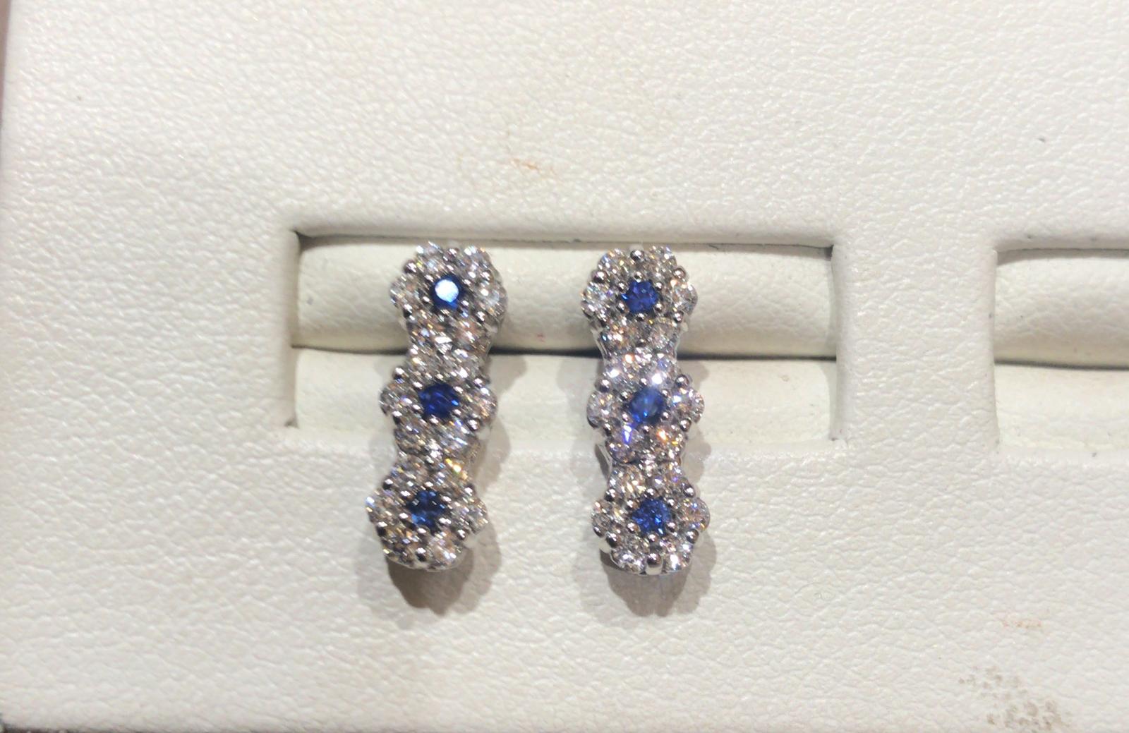 Blue Gold Sapphire and Diamond Earrings BELLE EPOQUE Art. OR610