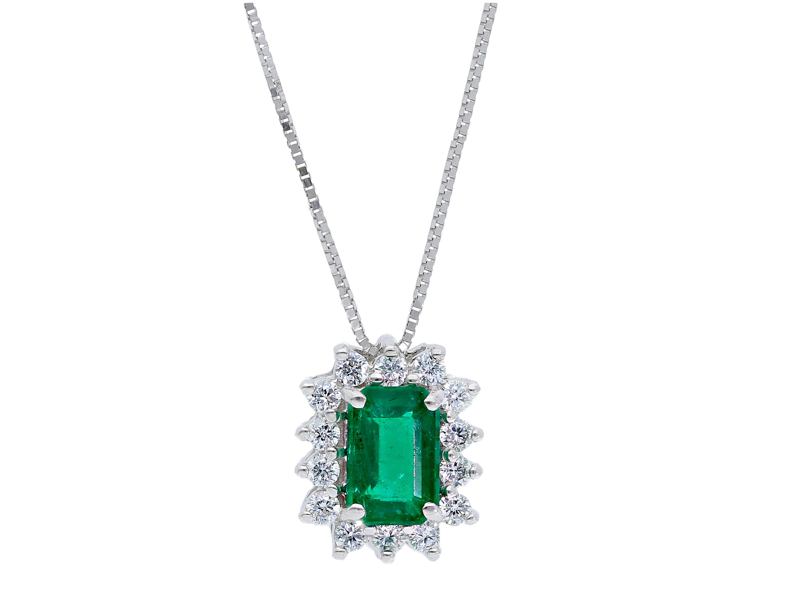 white gold emerald pendant 750% ART.166907