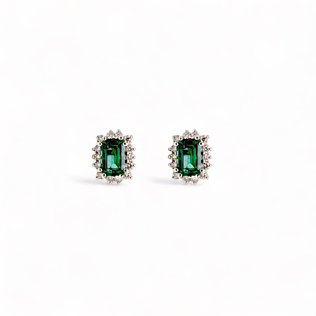 Emerald earrings in 750% white gold BON TON ART. OR617