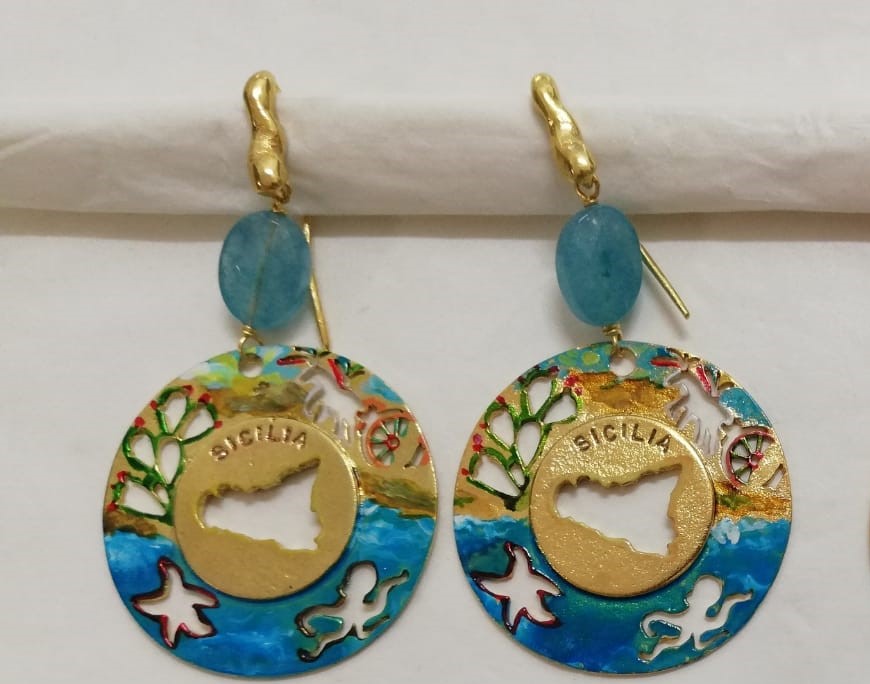Sicily Line Silver Earrings
