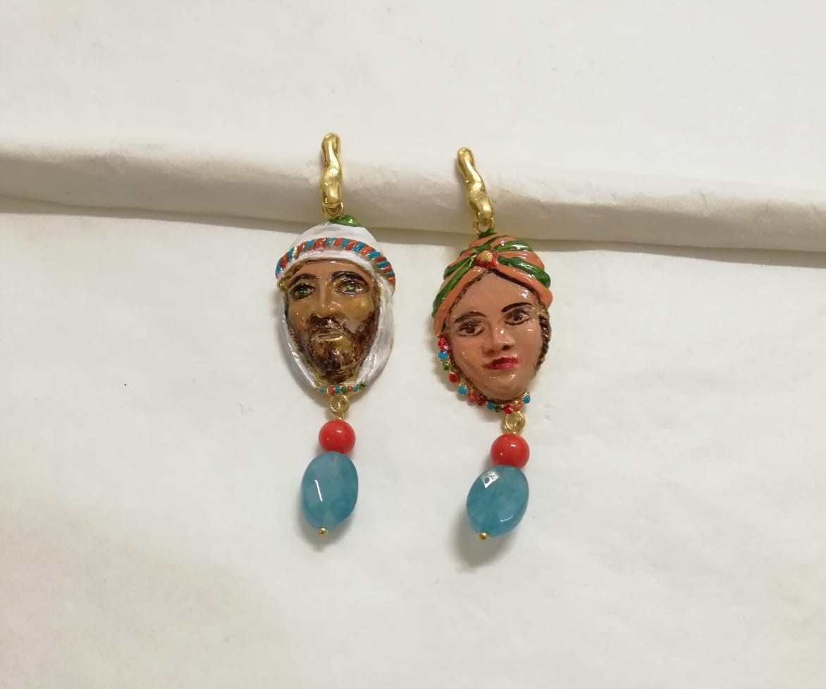 Silver earrings Sicily line