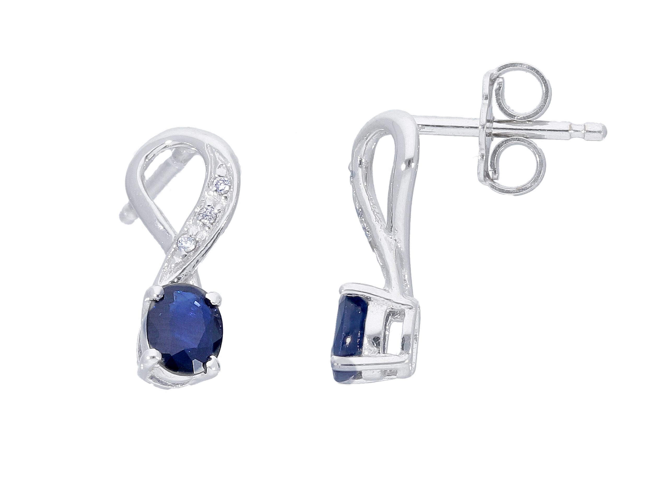 Blue Gold and Diamonds Sapphire Earring Art. 238754