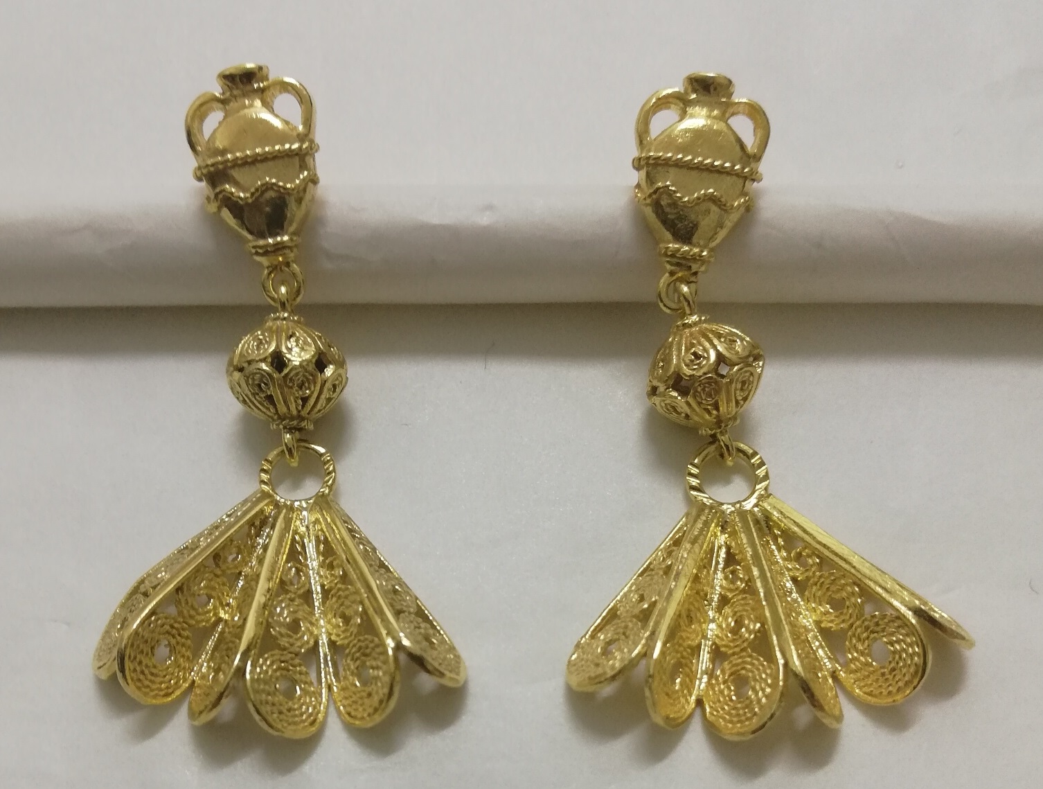 Silver earrings Sicily line