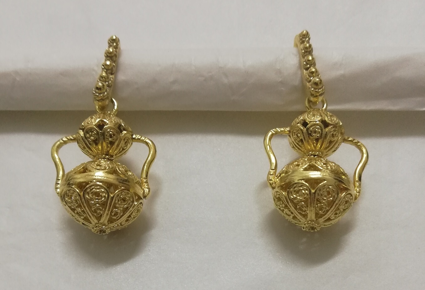 Silver earrings Sicily line