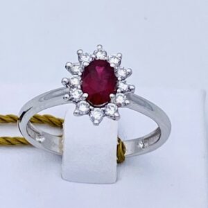 RING GOLD 750% RUBY AND DIAMONDS ART. AN973