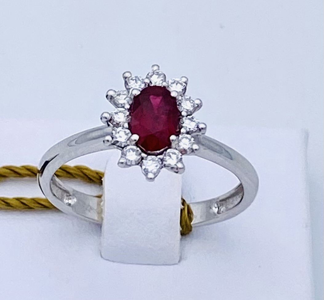 RING GOLD 750% RUBY AND DIAMONDS ART. AN973