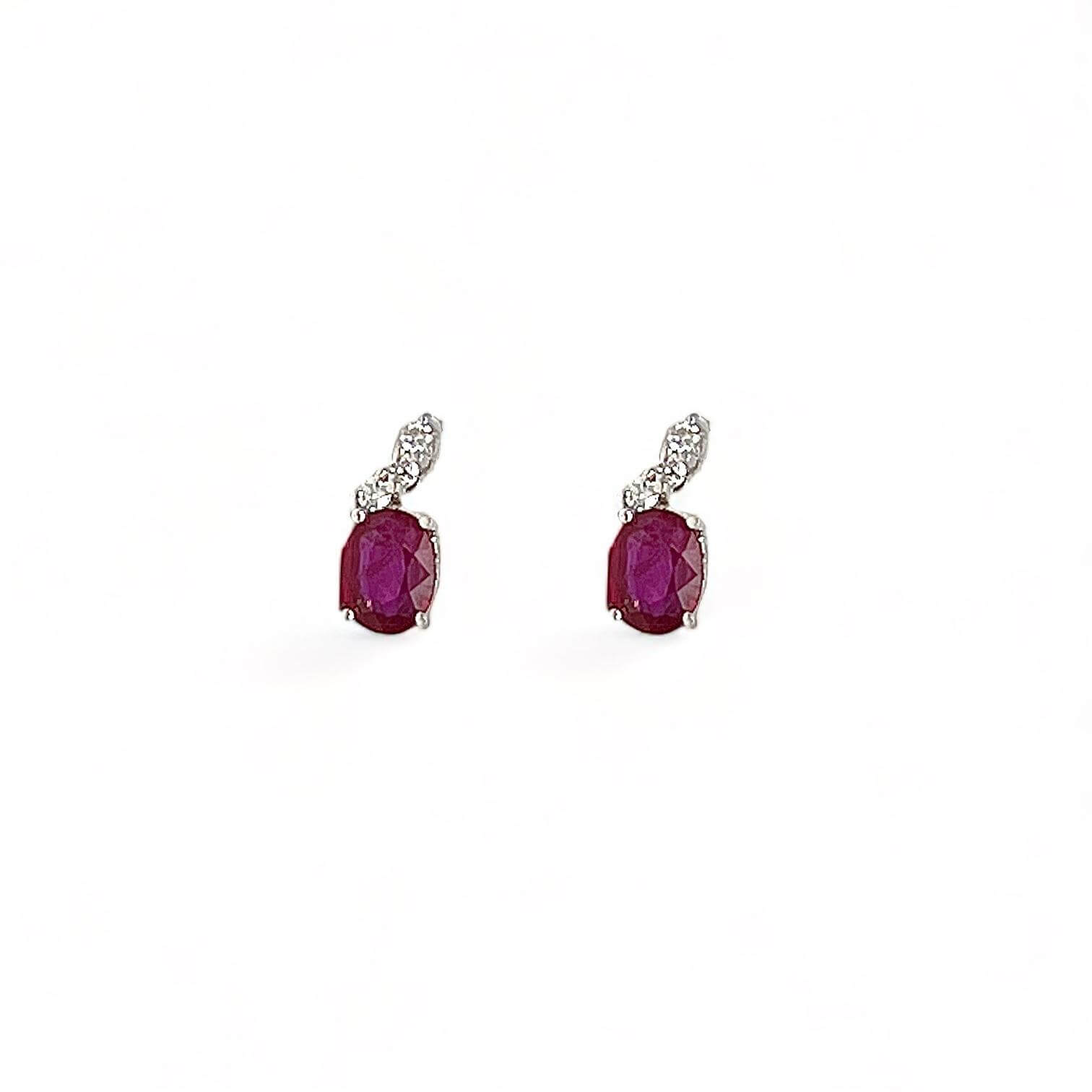 Gold ruby earrings and GEM diamonds art. OR655