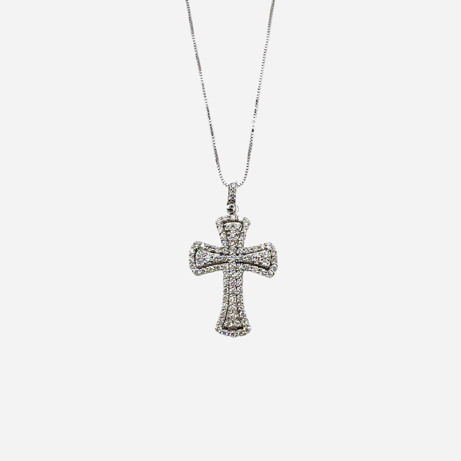 NARCISO white gold and diamond cross pendant Art. GR209