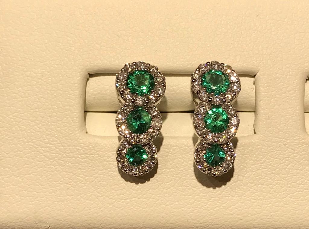 White Gold Emerald Earrings