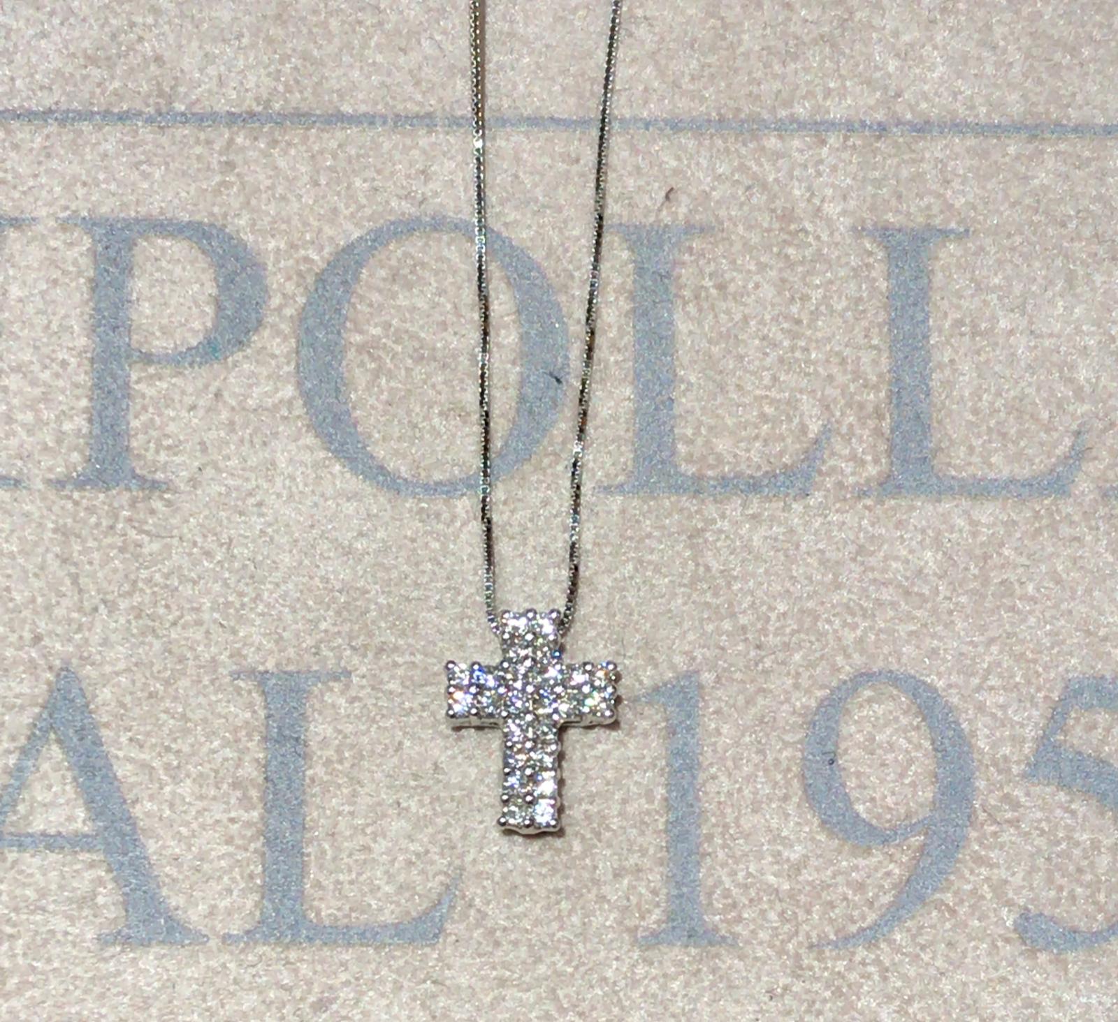 Pendente croce oro bianco