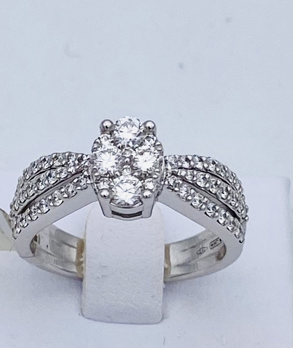 Solitaire diamond ring 750% white gold ART. 467A01DW