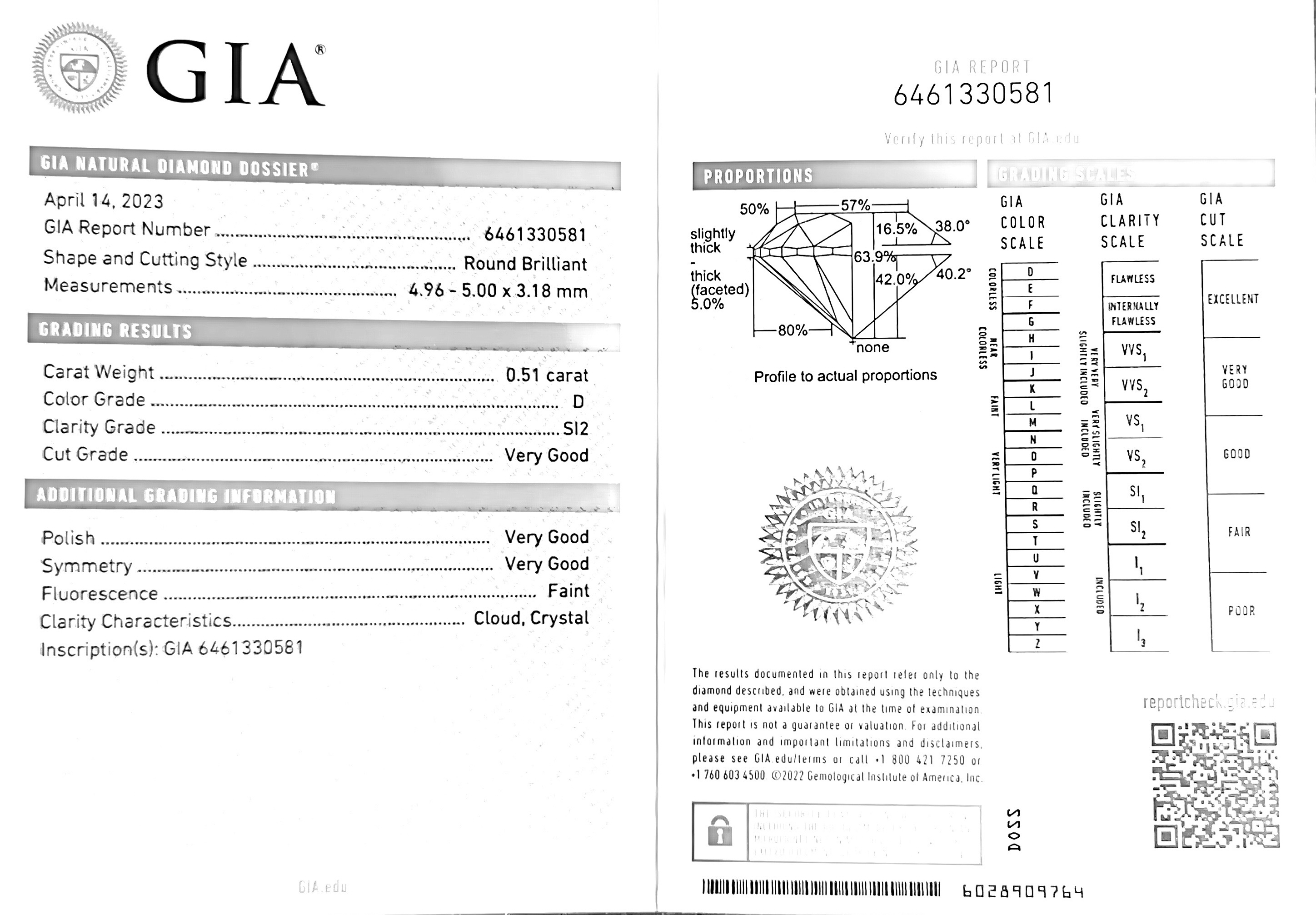 Anello solitario di diamanti certificato GIA america art. 544/A