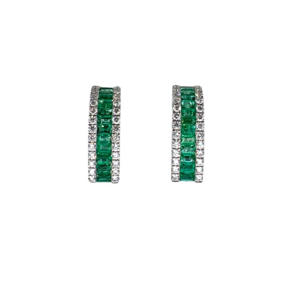 Emerald earrings white gold GEMS Art. 10A120F1620