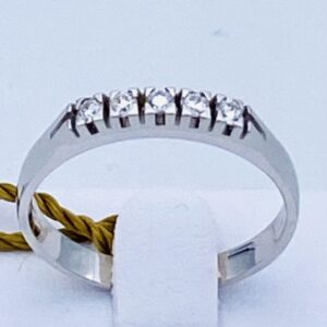 Anello veretta di diamanti in oro bianco  750% DESIDERIO ART. AN791