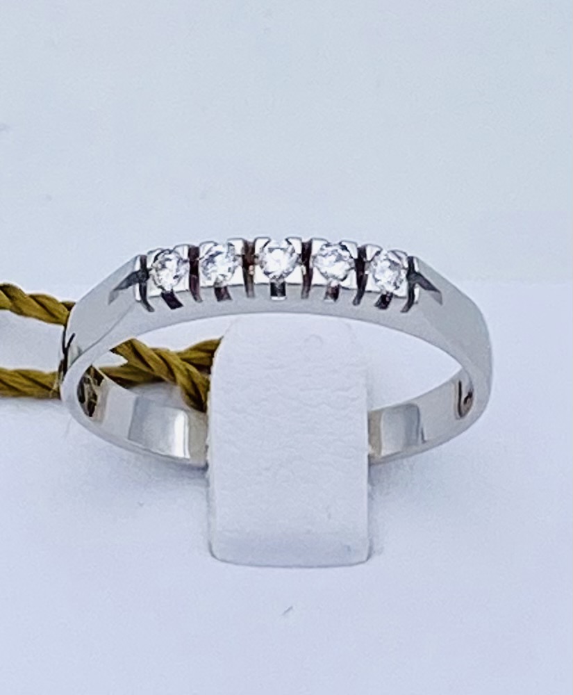 Anello veretta di diamanti in oro bianco  750% DESIDERIO ART. AN791