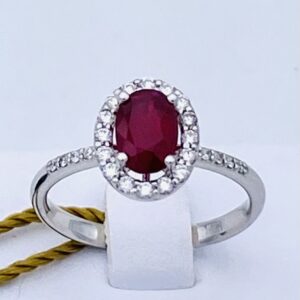 RING GOLD 750% RUBY AND DIAMONDS ART. AN1146