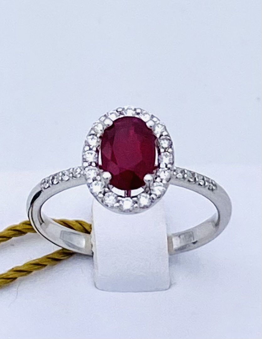RING GOLD 750% RUBY AND DIAMONDS ART. AN1146