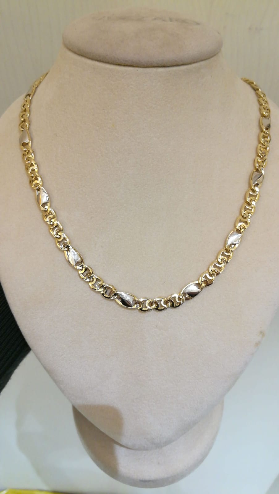 Two-tone necklace 750% gold