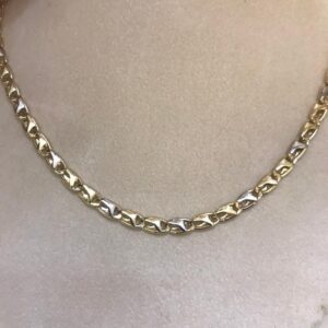 Collana bicolore oro