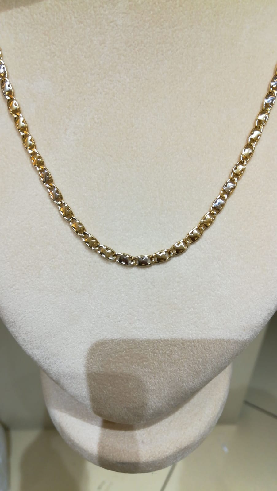 Collana bicolore oro