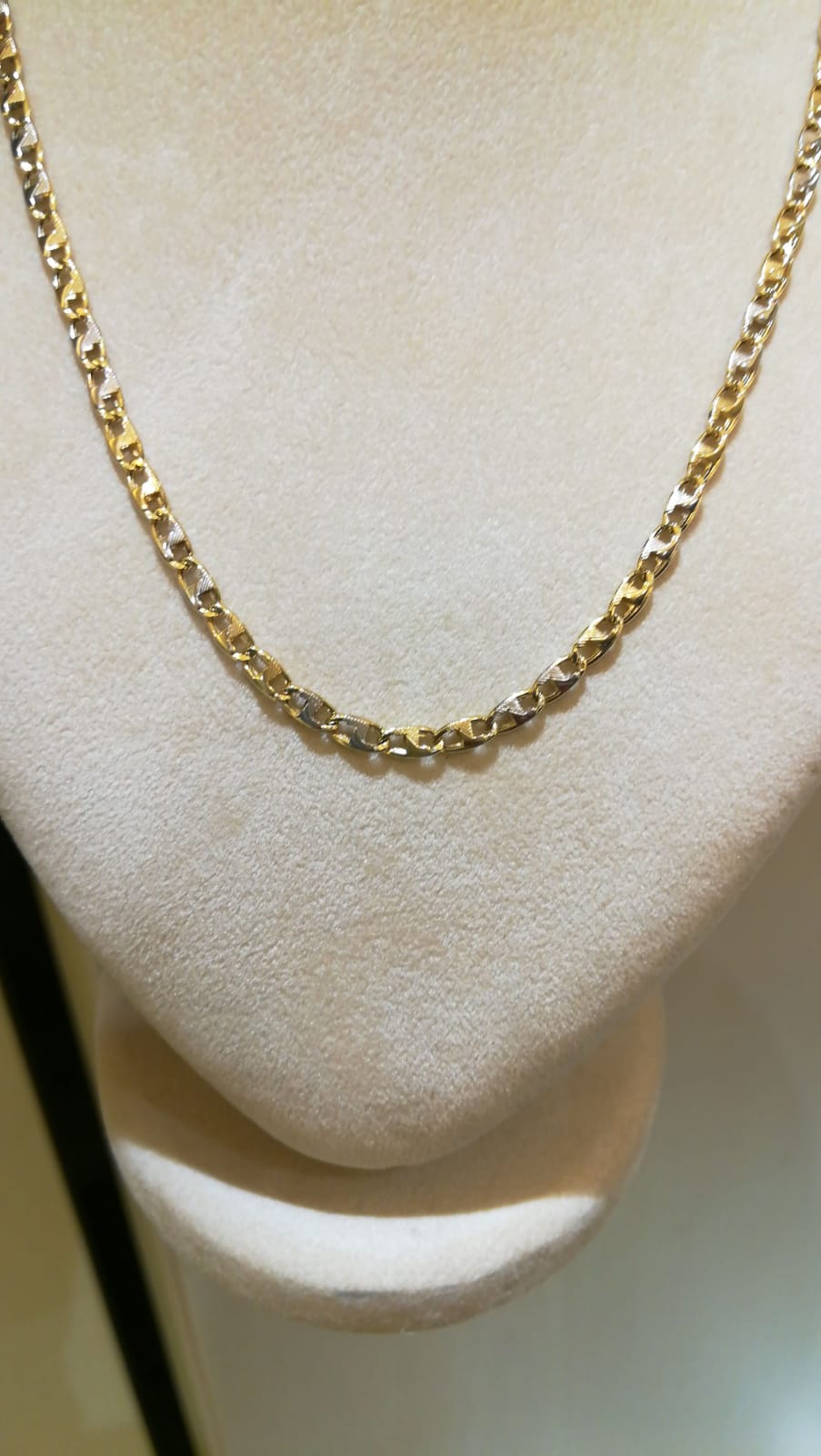 Collana bicolore oro