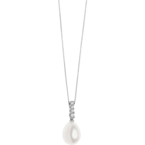 Women's Necklace in White Gold and Pearl LPG 574