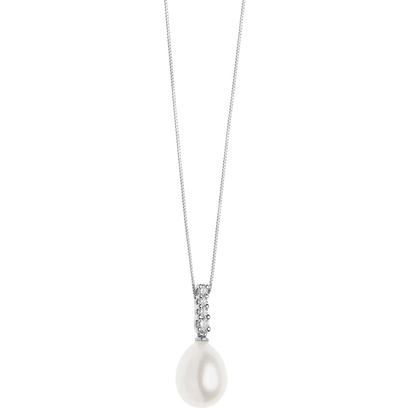 Women’s Necklace in White Gold and Pearl LPG 574