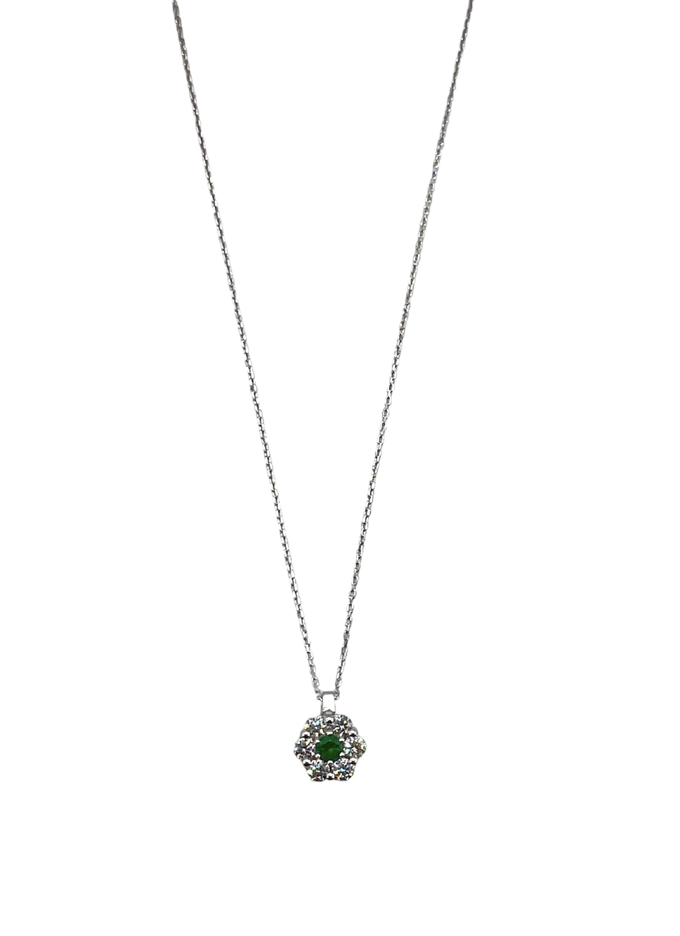 Emerald pendant white gold diamonds BELLE EPOQUE Art. CD127