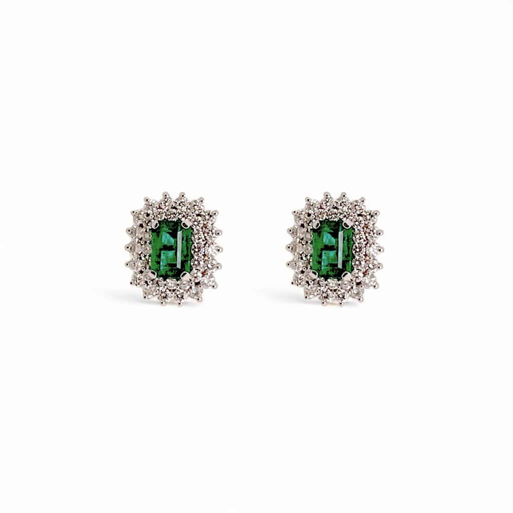Emerald earrings white gold 750% BON TON ART. OR640