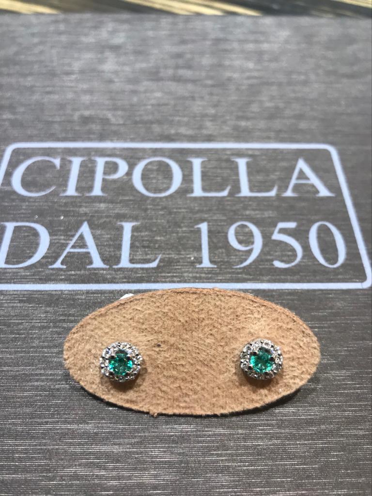 Orecchini smeraldo diamanti e oro BELLE EPOQUE art. OR446