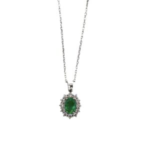 Emerald pendant white gold and diamonds BON TON ART. CD110