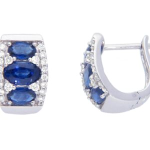 Orecchini zaffiro diamanti  oro bianco  750% art. 234415