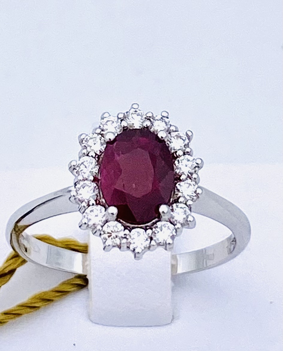 RUBY RING AND GOLD DIAMONDS 750% ART. AN1159