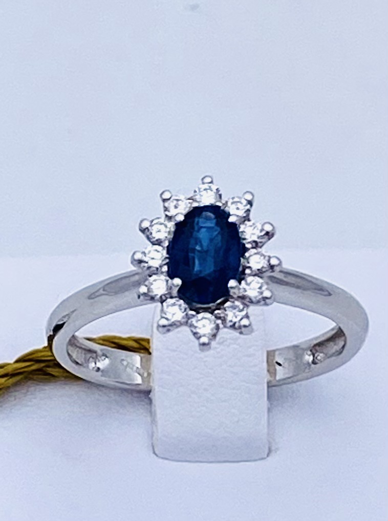 Sapphire diamond ring white gold 750% ART. AN979