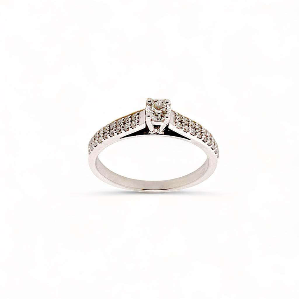 LOVE Art.AN635 Gold and Diamonds Solitaire Ring