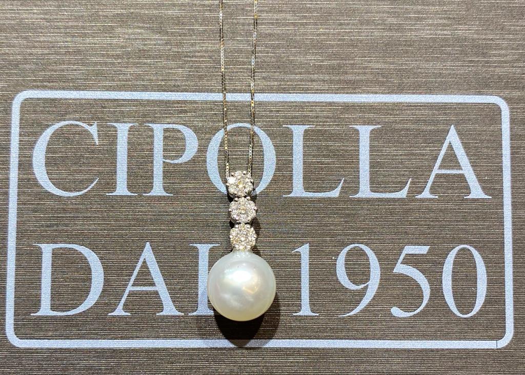 Australian Pearl and White Gold Round Neck Pendant750% Art.CDP46-1