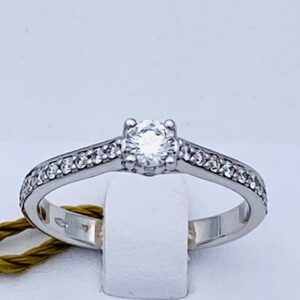 Anello solitario di diamanti oro bianco 750% ART.AN1290